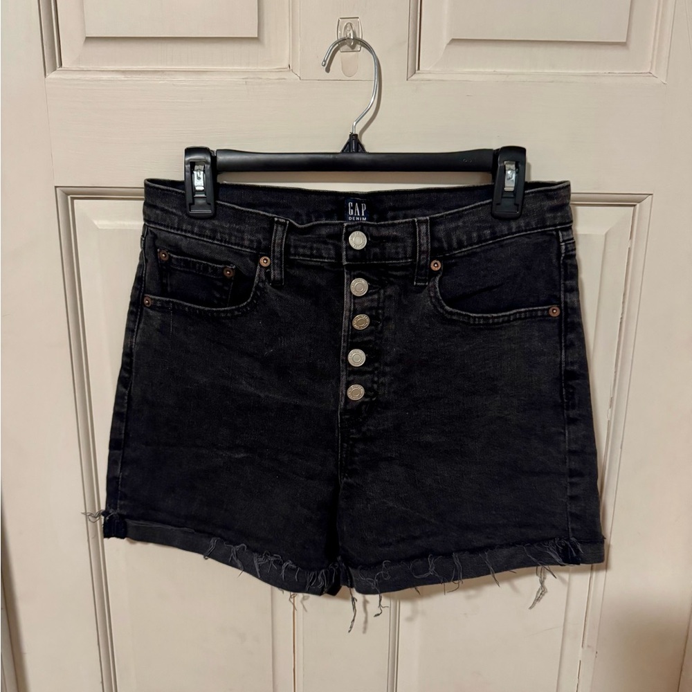 GAP Women's Dark Denim Jean High-Rise 4” Shorts